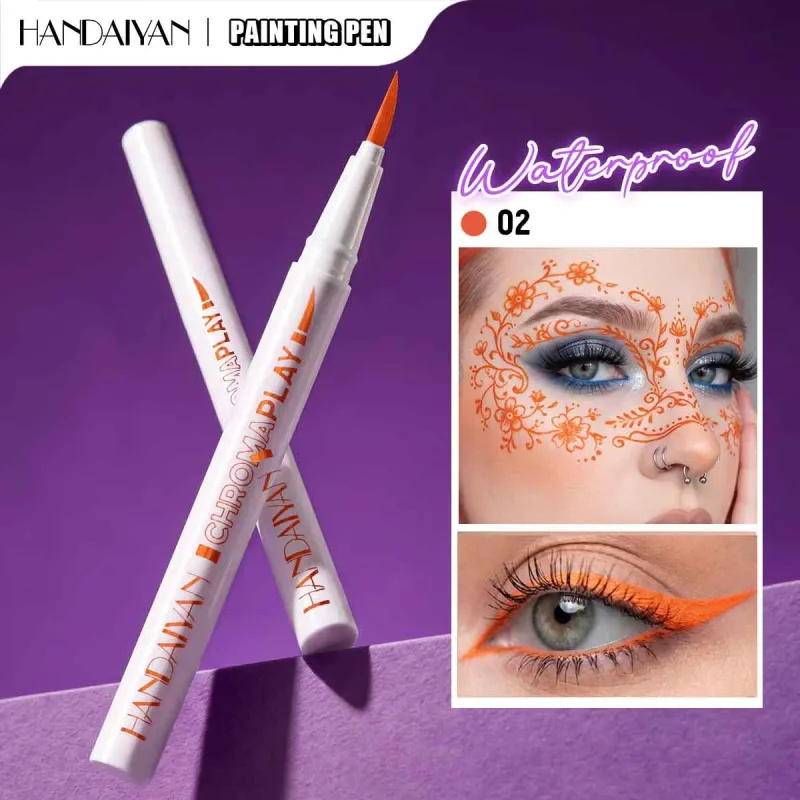 Liquid Eyeliner Pencil Waterproof Quick Drying Painting Pen Long-lasting Colorful Matte Eye Liner Pen Makeup Halloween Cosmetics