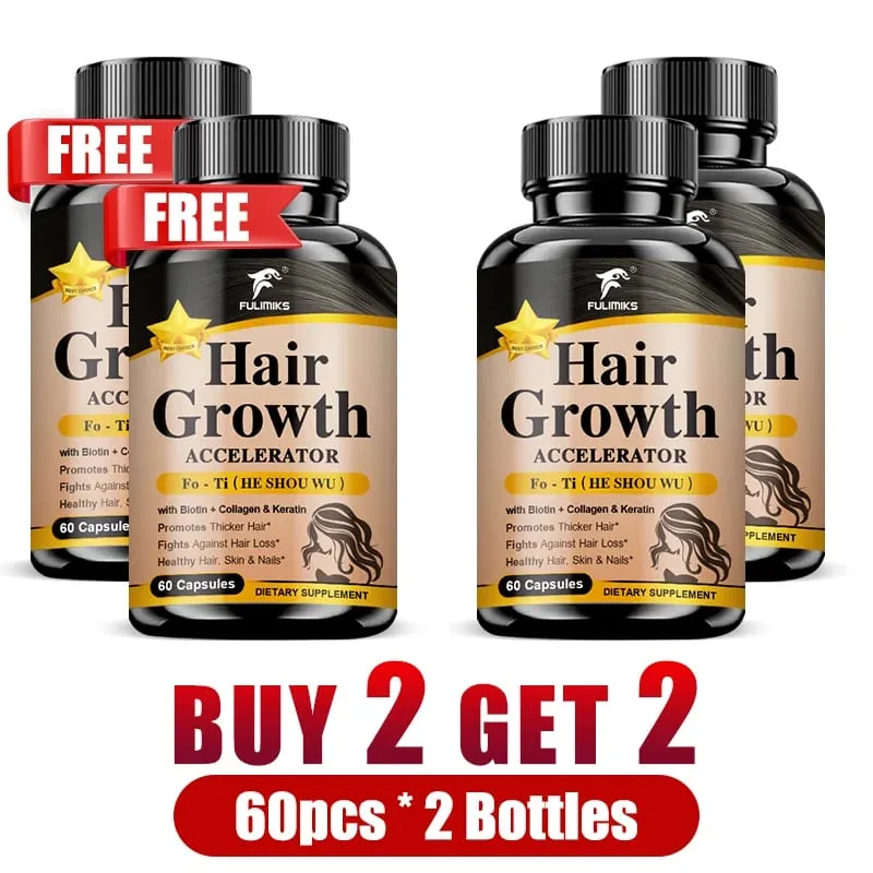 Buy 2 Get 2 Free! Hair Health Supplements Capsules with Fo-Ti Root Ginger Extract for Thicker Hair Skin Care Bone