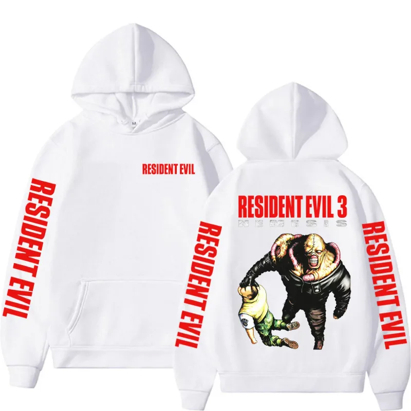 Retro 90s Nemesis Resident Evil Requiem Hoodies Men Women Fashion Classic Long Sleeve Sweatshirts Bodywarmer Oversized Hoodie