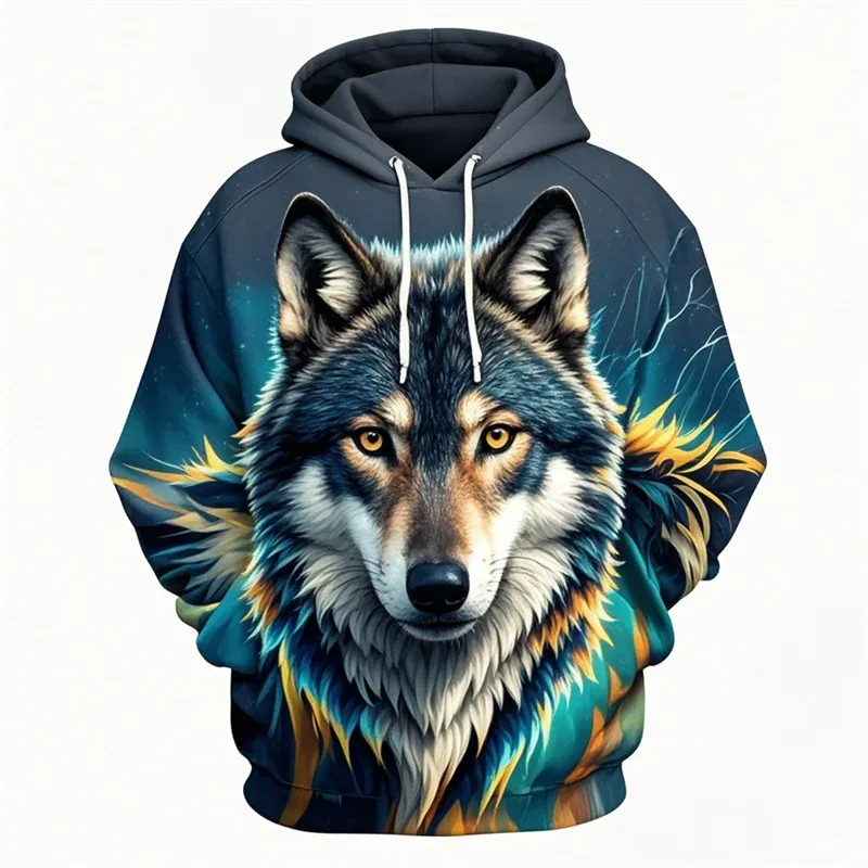 3D Lion Graphic Printed Men's Hoodie Fashion Street Hooded Sweatshirt Summer Autumn Oversized Tracksuit Pullover Casual Hoodies