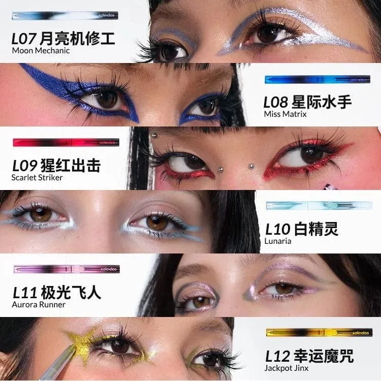 Kaleidos Chameleon Face Eye Makeup Set Gel Eyeliner Pencil Chameleon Eyeshadow Highlighter Chrome Glitter Diamond Powder