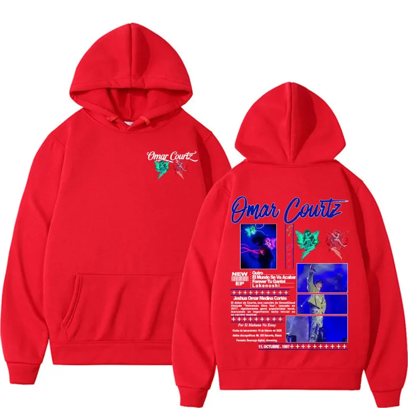 Omar Courtz Por Si Manana No Estoy Tour Merch Hoodies Men Women Fashion Aesthetics Hip Hop Sweatshirts Casual Cozy Fleece Hoodie