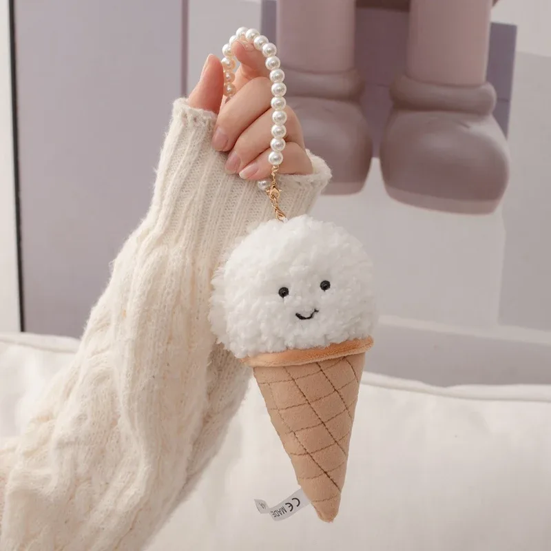 Lindo dibujo animado helado juguete de peluche comida rellena Snack almohada cojín cono niños juguetes Kawaii decoración de la habitación regalo de cumpleaños para niños