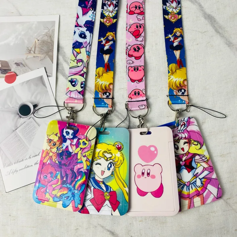 أنيمي الاعتماد شارة حامل Kawaii حاملي بطاقات مترو الانفاق ميني طالب الحرم الجامعي الحبل بطاقات حامل اكسسوارات الهدايا