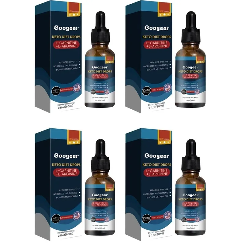 Googeer Keto Diet Drops New Formula with L-Carnitine Tartrate and L-Arginine HCl Plus Green Tea Leaf Extract 2 Fl Oz (60 ML)