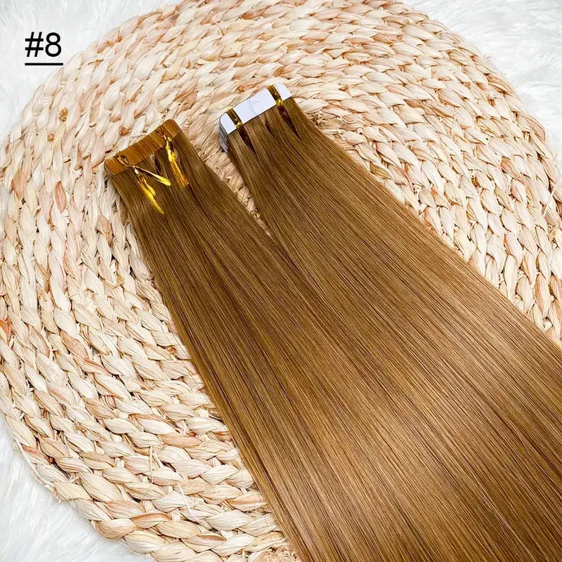 Tape-In Human Hair Extensions Different Colors Straight Hair 18-30 Inch Double Sided Adhesive Remy Hair — image 12