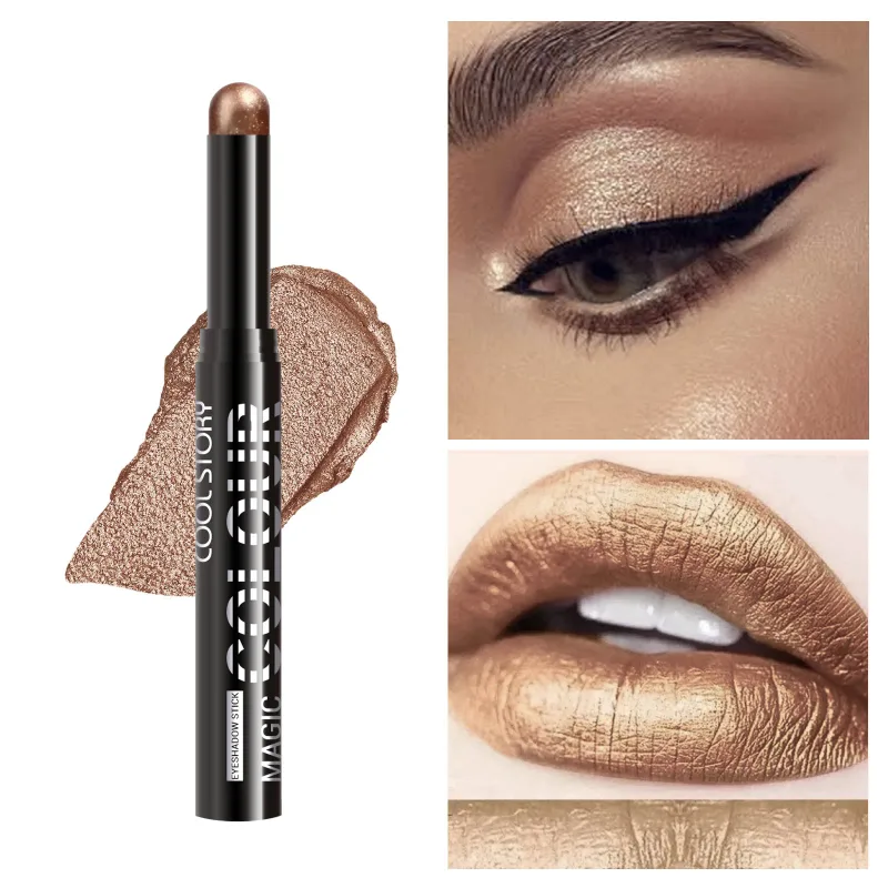 2 in 1 Eyeshadow Lipstick Stick Pencil Waterproof Glitter Brighten Matte Eye Shadow Makeup Pigment Eyeshadow Pen