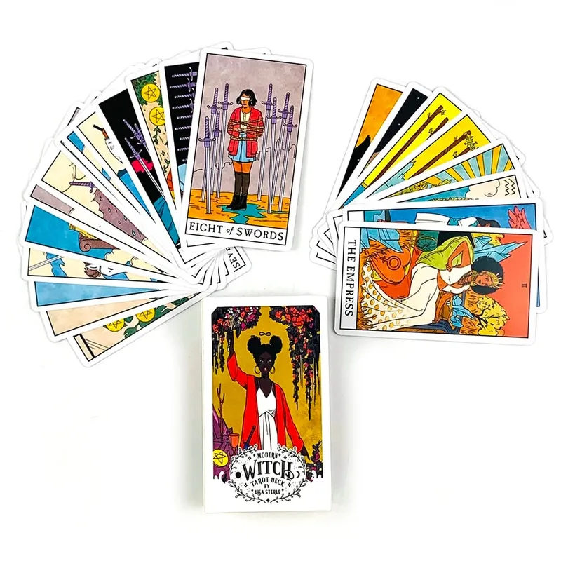 Modern Cadı Tarot Kartları 78 Güverte Oracle İngilizce Kehanet Borad Oyun Oynama, Yeni Başlayanlar İçin Mükemmel Kadın Kızlar Kişisel Kullanım