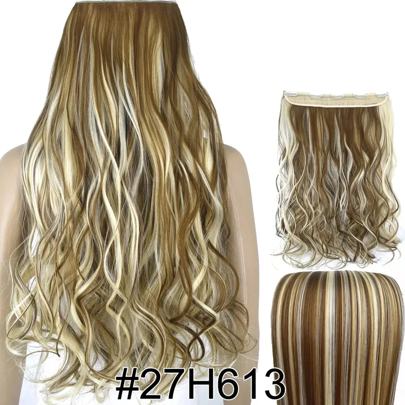 Synthetic Fiber Heat Resistant Wavy 5 Clips on Clip in hair Extensions 5002
