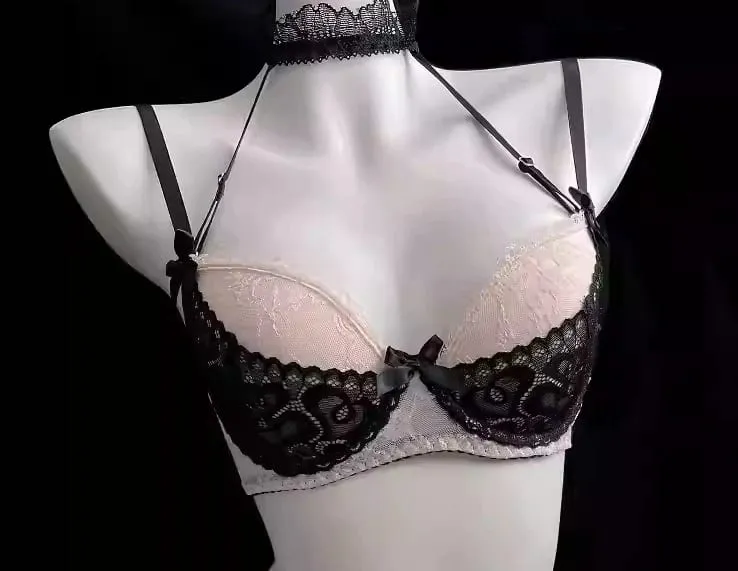 French Lace Push Up Lingerie Set for Women Sexy Deep Plunge Demi Bra Gather Small Bust Big Look Daily Comfort Wear S-XL