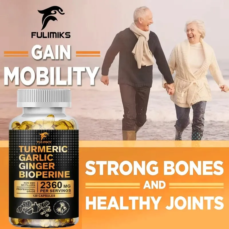 Buy 2 Get 2 Free! Turmeric Curcumin Supplement with BioPerine & Garlic for Joint Support Immune Health & Anti Inflammatory
