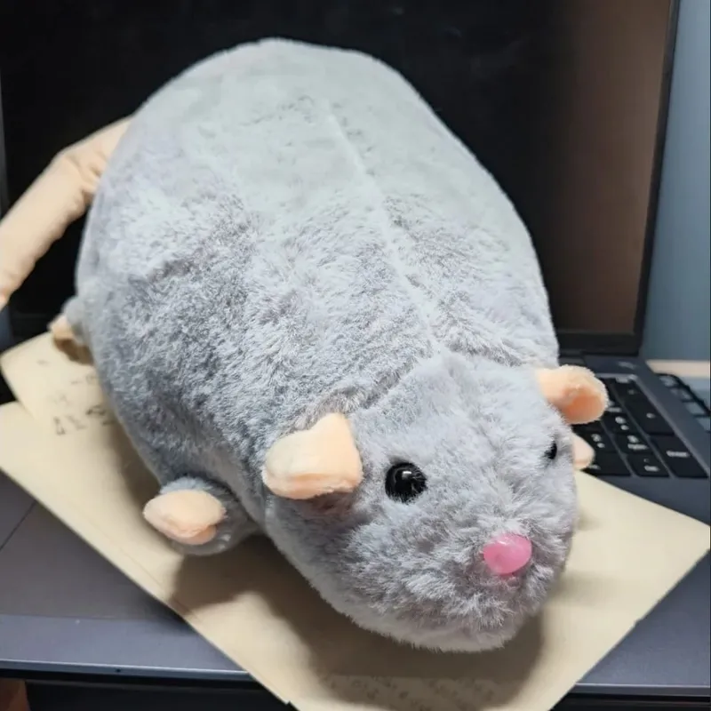 35/50/90cm Cartoon Flower Branch Rat Soft Oversized Animal Figure Cute Simulation Big Mouse Plush Toy Pillow Birthday Gift
