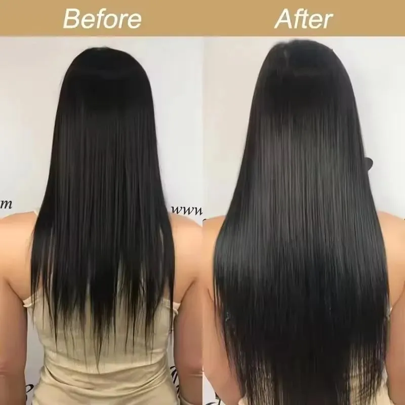 32 Zoll synthetische Haarverlängerung ohne Clips, unsichtbarer Draht, künstlich, natürlich, falsch, lang, glatt, blond, für Frauen