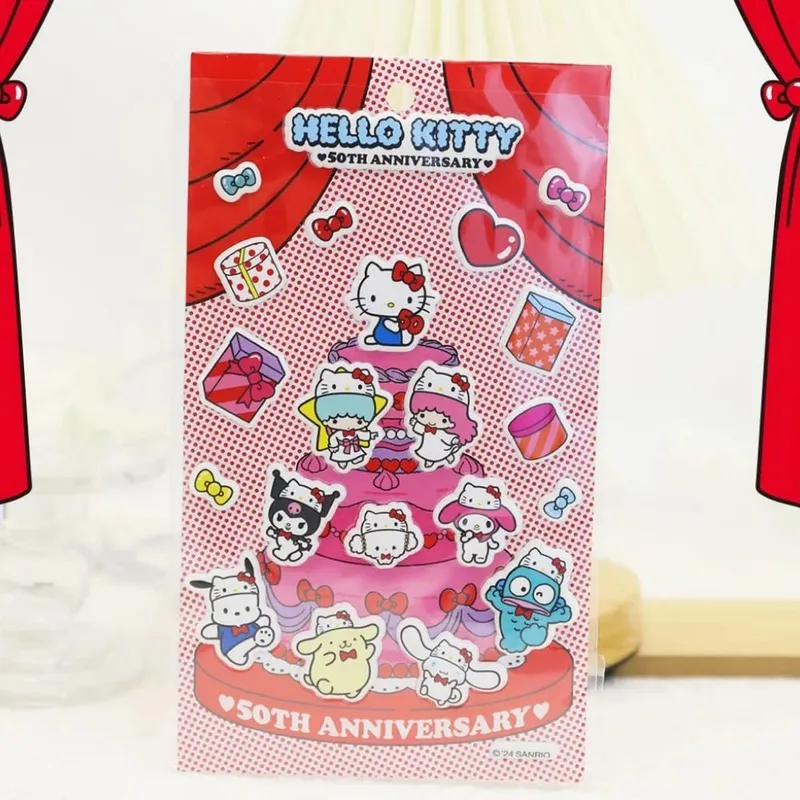 Genuine Sanrio 3D Foam Stickers Cartoon Hello Kitty Kuromi Melody Toy Decal For Scrapbook Water Mug Phones Planners Decor Decals