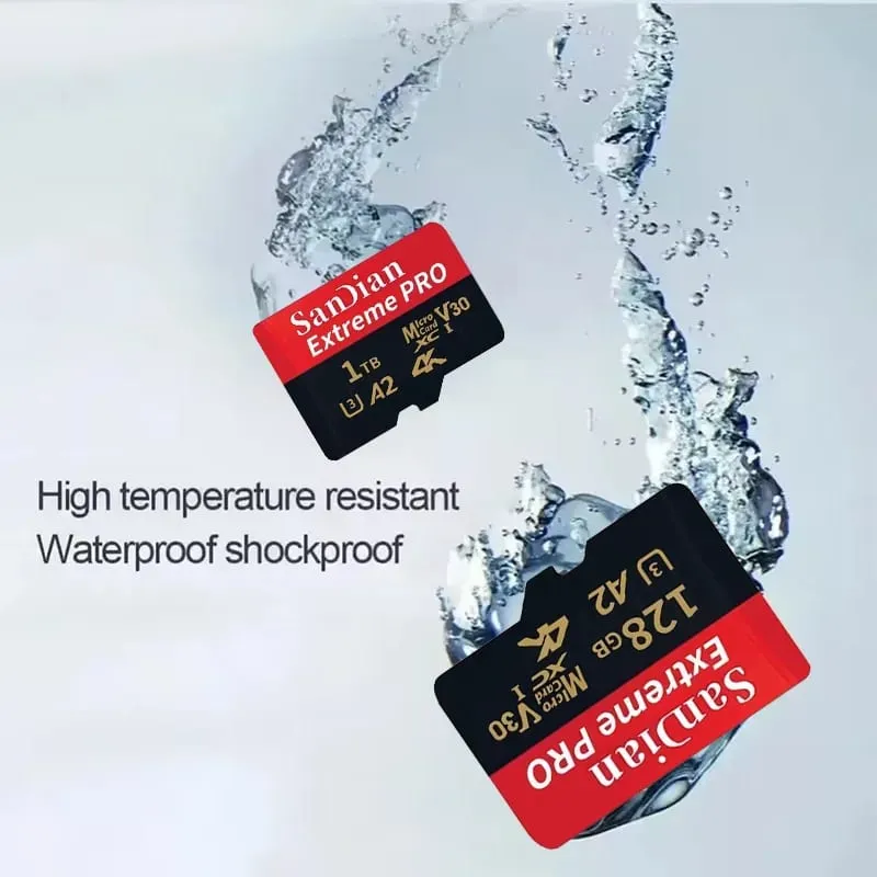 クラス 10 U3 V30 防水メモリ SD カード USB アダプタ付き 128GB 512GB 高速マイクロ TF/SD カード電話ラップトップカメラ用