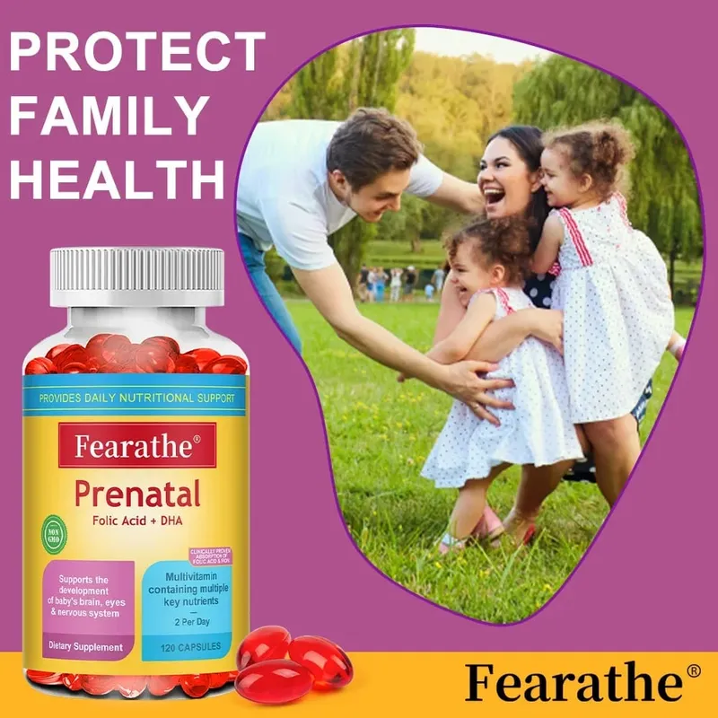 Prenatal Multivitamin with Biotin and Folic Acid for Enhanced Nutrient Absorption Gluten-free Non-GMO 120 Capsules