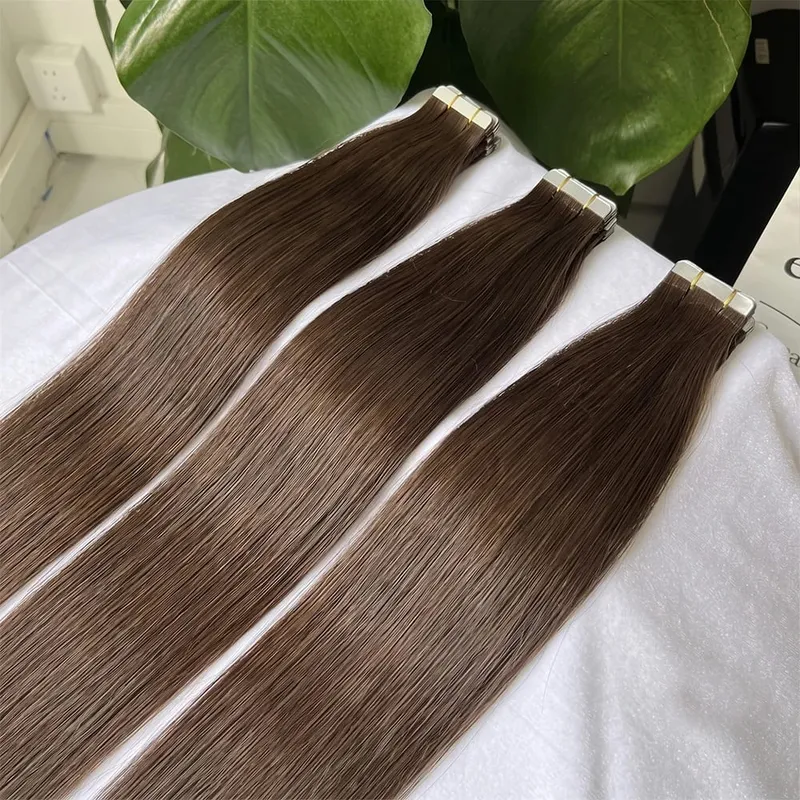 22 24 Inch Tape In Hair Extensions Human Hair Seamless Invisible Natural 1B Black Color 21Pcs/Pack 50g Remy Straight Brazilian 100% Pure Human Hair For Women — image 6