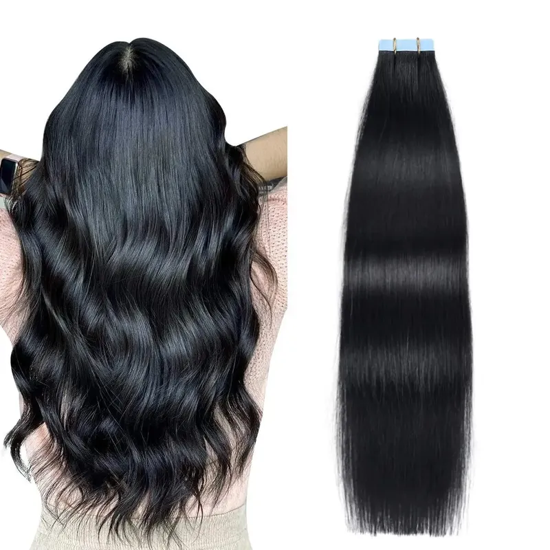 Human Hair Extensions Tape in Hair Extensions Invisible Tape in Hair Extensions Chocolate Brown Tape ins Extensions #4 20pcs 50g