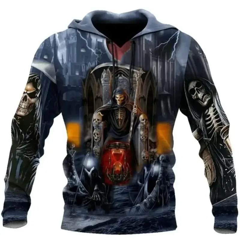 Vintage Skull 3D Print Hoodie Men/Women Casual Fashion Hoodies 2026 Pullover Sweatshirts Oversized Unisex Men Coat