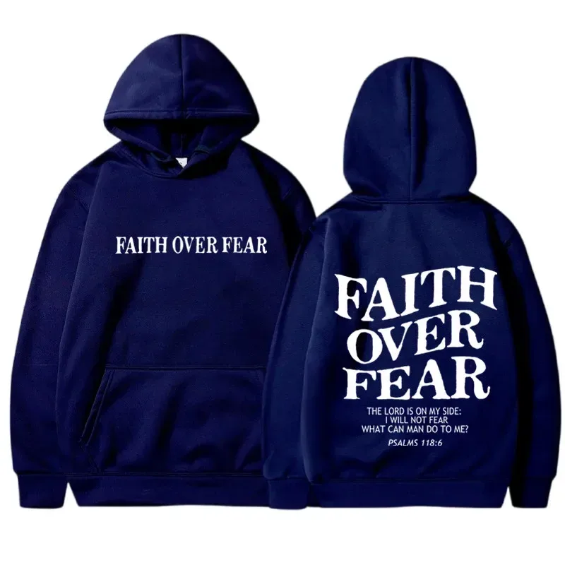2026 new FAITH OVER FEAR Print Hoodies Eco Soft Fabric Men Women Casual Long Sleeve Hooded Sweatshirt Hip Hop Harajuku Y2k