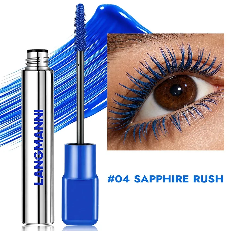 8 Colors Pink Mascara Thick Curling Waterproof Natural Eyelashes Long Lasting Blue White Green Black Eye Makeup Korean Cosmetics