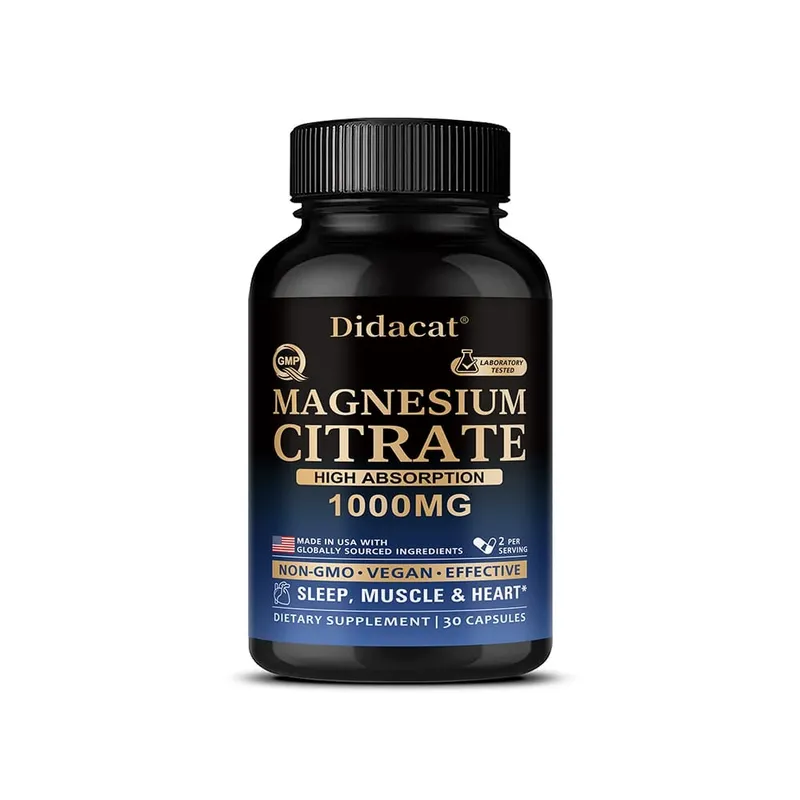 Magnesium Citrate - Max Absorption & High Potency Magnesium Complex Supplement for Heart Muscle Nerve Bone Health