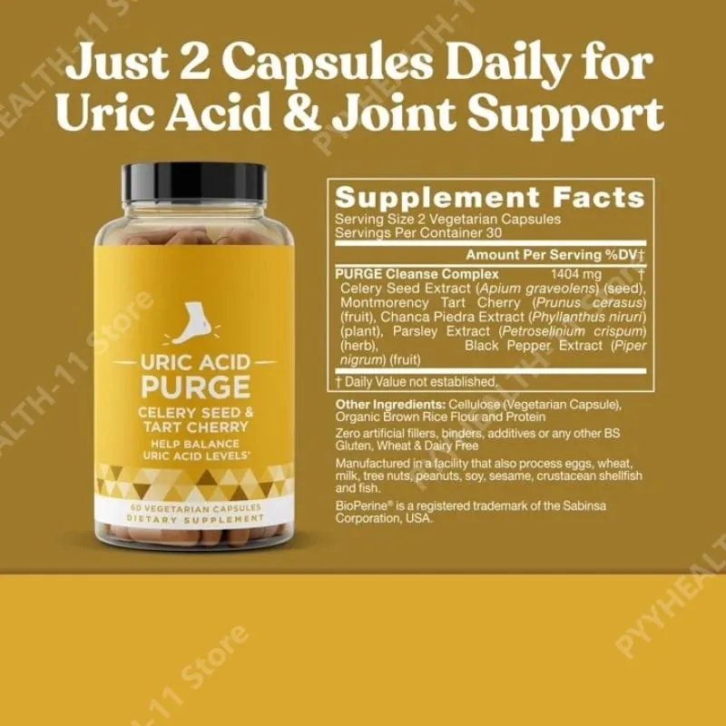 Plant-Based Antioxidant Capsules with Tart Cherry & Celery Seed Cleanse 5-in-1 Formula Daily Wellness Support 60 Capsules