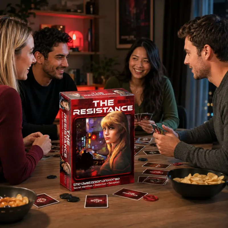 The Resistance Dystopian Social Deduction Card Game Secret Identity Strategy Party Teens Adults English Version