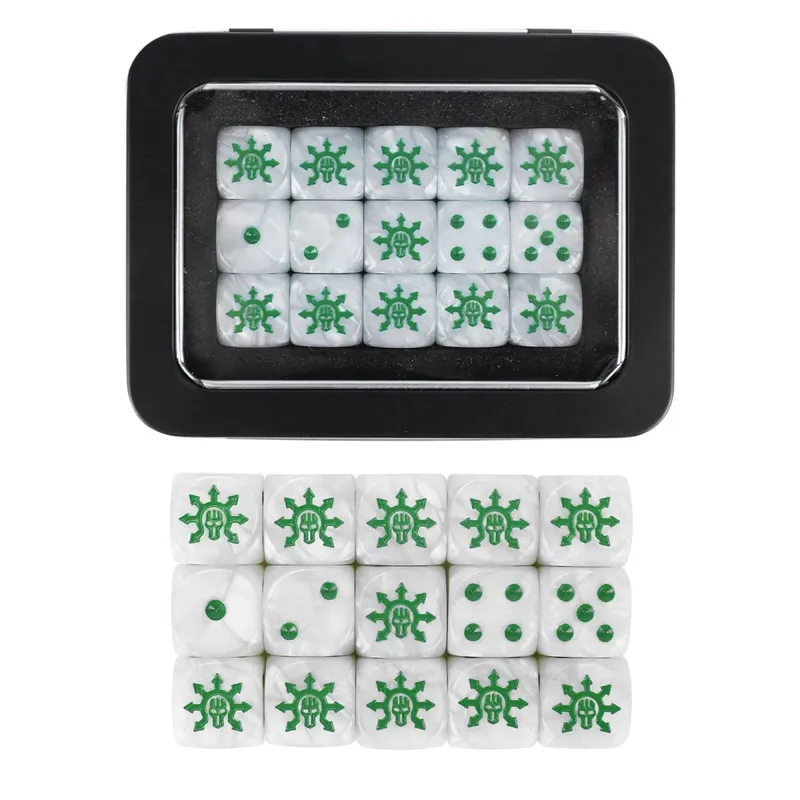 15PCS 16mm/0.63inch D6 Wargaming Dice Set for Tabletop Miniatures Game Damage Tracking Army Faction Themed Dice Tokens