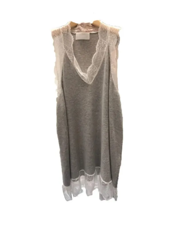 Elegant plus Size Summer Dress with Wood Grain Sleeveless Vest Style A-Line Midi Dress for Plump Women Korean Style