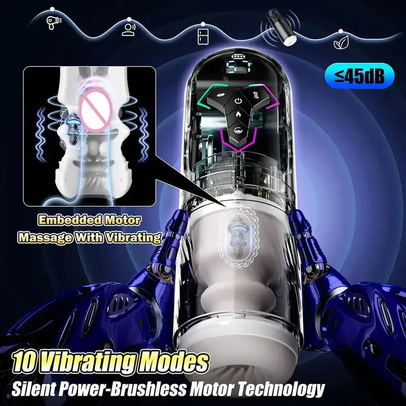 APP Control Male Automatic Masturbator Cup Vibrating Thrusting Sucking Heating Penis Pump with LCD Display Adult Sex Toy for Men — image 5