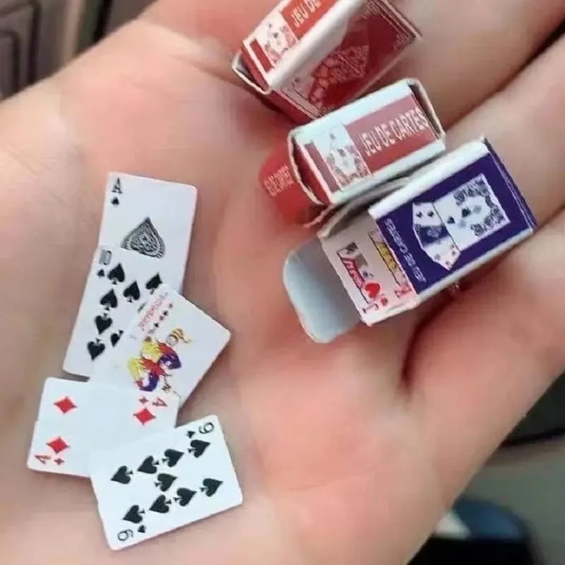 Funny Cute Mini Playing Cards Poker Games Super Small Cards Spoof Gifts Travel Toys Prank Props Miniature Poker Card