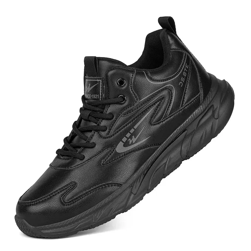 Double Star Men Sneakers 2026 New Fashion Casual Shoes Water Resistant Leather Upper Running Walking Shoes Anti Slip Lightweight