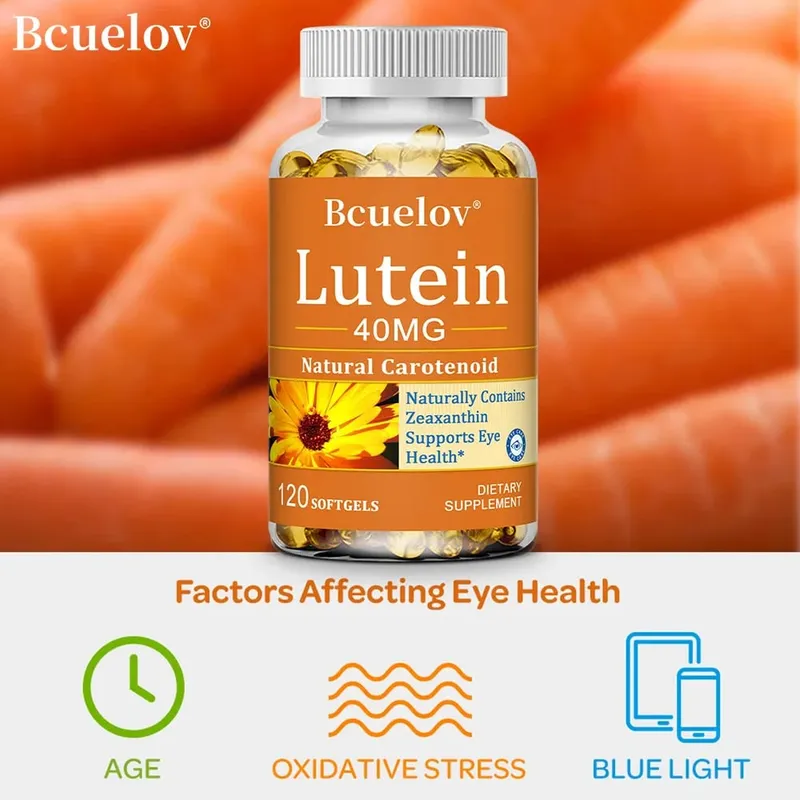Natural Lutein 40 Mg Antioxidant Eye Health Supplement Improves Dry Eyes Promotes Vision and Eye Health Non-GMO