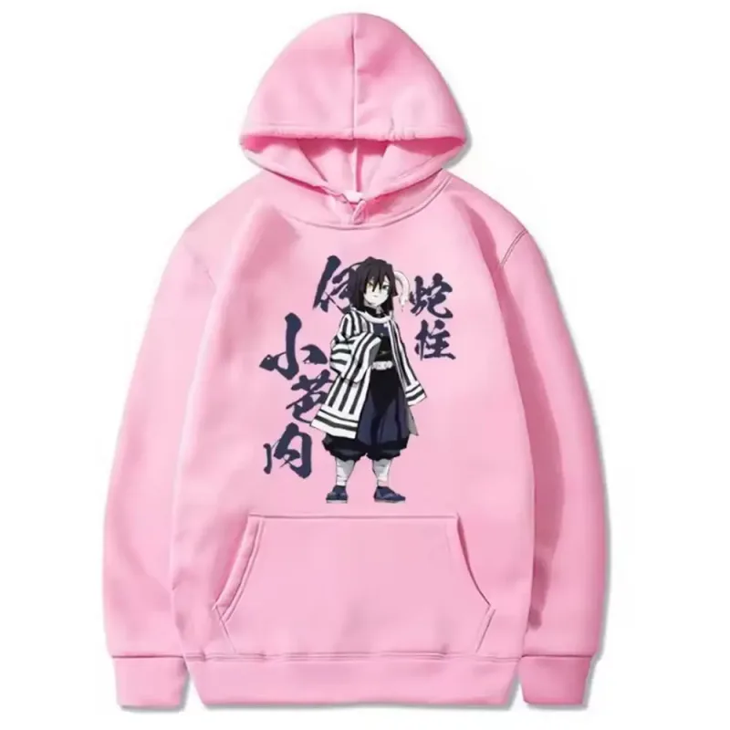 Casual Cool Anime Men Women Sweatshirts Demon Slayer Iguro Obanai Plus Size Hoodie Harajuku Unisex Graphic Printed Hooded