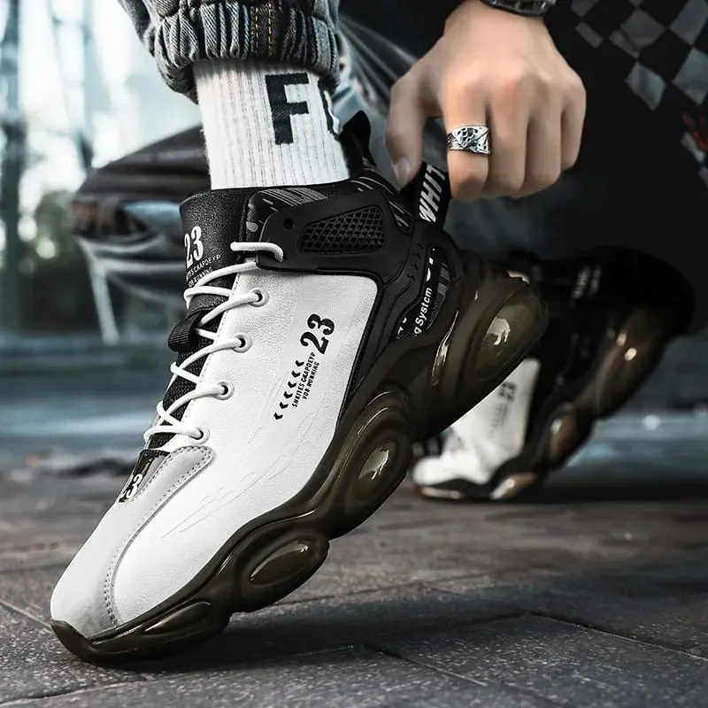 Men's Outdoor Casual Sports Shoes Running Shoes Comfortable Breathable Leather Upper Durable Rubber Sole