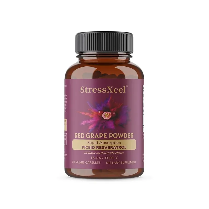Red Grape Powder + Resveratrol Supplement Antioxidant Supports Heart Joint Brain Immune Health & Anti-Aging Non-GMO