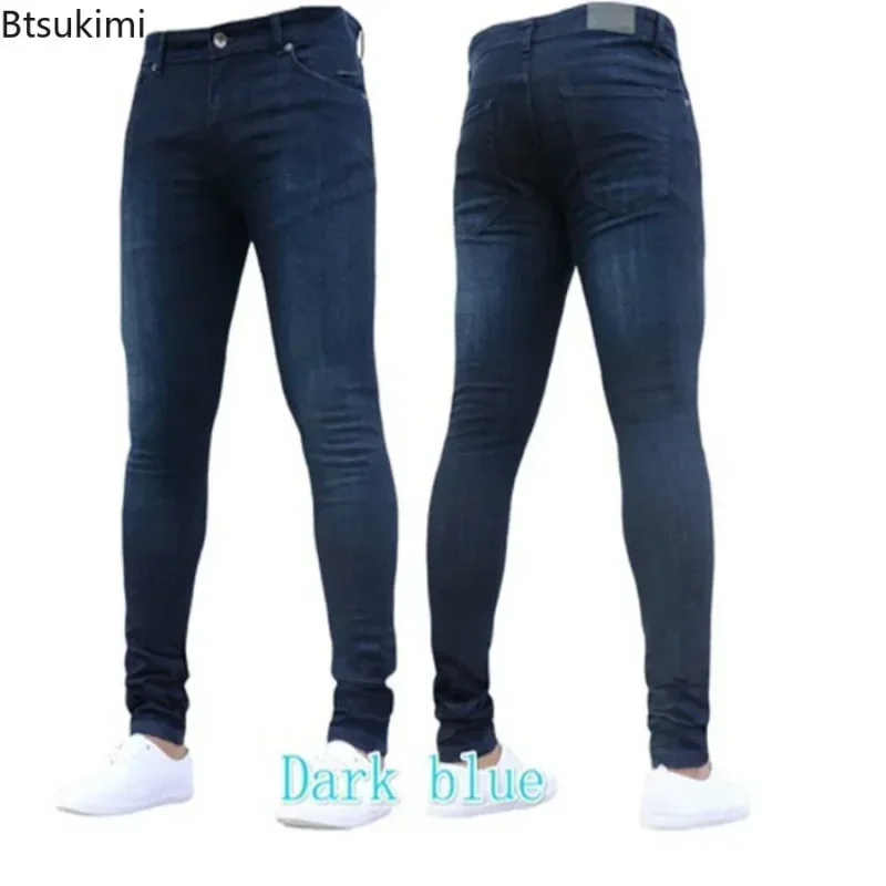 2026 Men's Casual Jeans Pantalon High Waist Zipper Stretch Jeans Panlalaking Slim Fit Pantalon Panlalaking Lapis na Pantalon Denim Skinny Jeans para sa Mga Lalaki