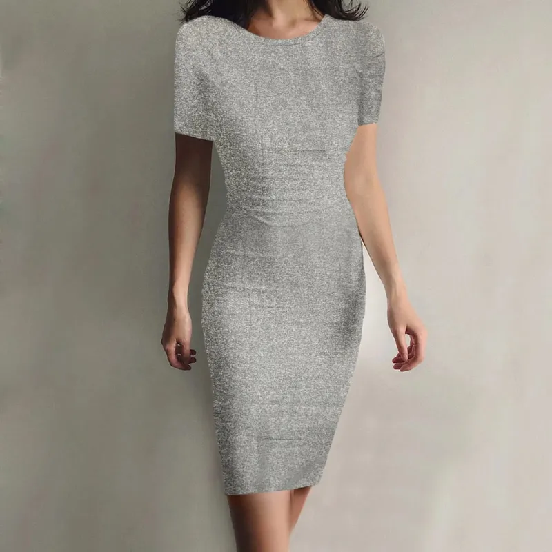 Summer Dress High Stretch Tank Robe Solid Short Sleeve Casual Slim Long Pencil Dress Women Sexy Maxi Dress Elegant Thin Vestido