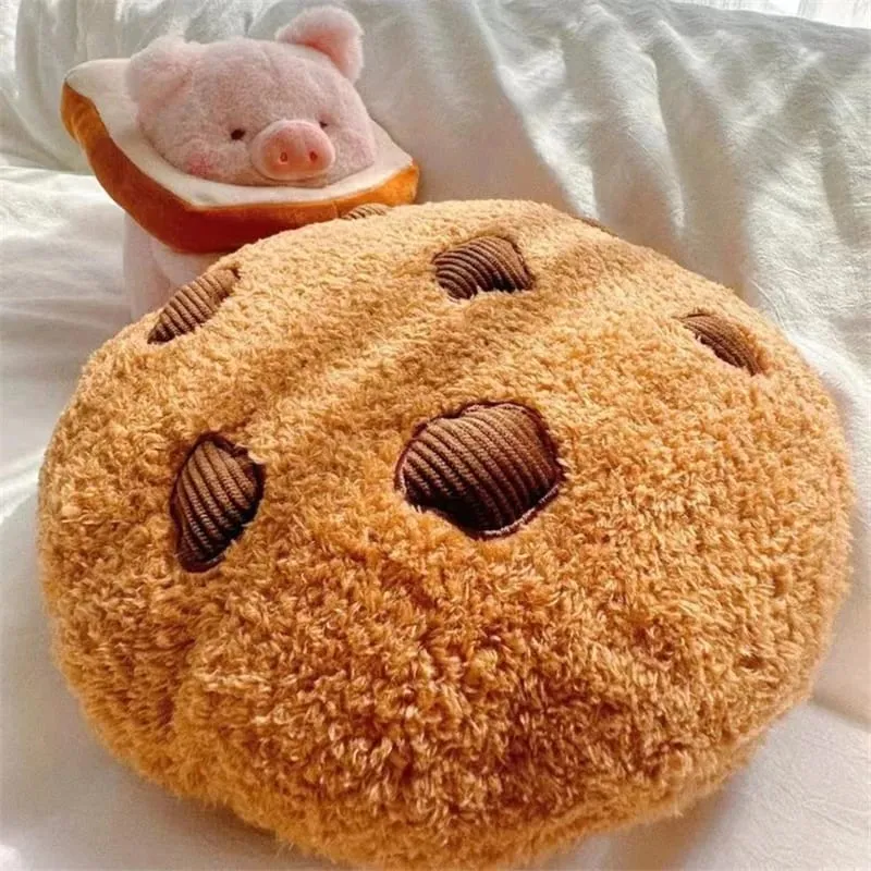 1pcs Soft Cookie Pillow Cartoon Cookies Plush Seat Cushion Food Children Children Girls Birthday Room Decoration New Year Gift