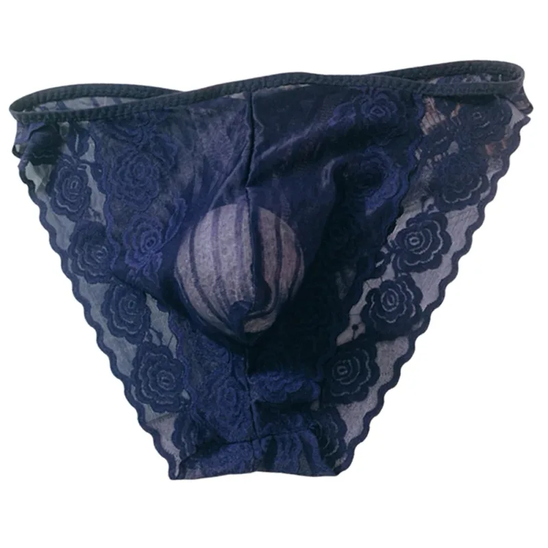 Men Seamless Lace Extreme Men's Panties Mesh Sheer Very Hot Lingerie Gay Sissy Bulge Pouch Bikini Briefs Underwear Underpants