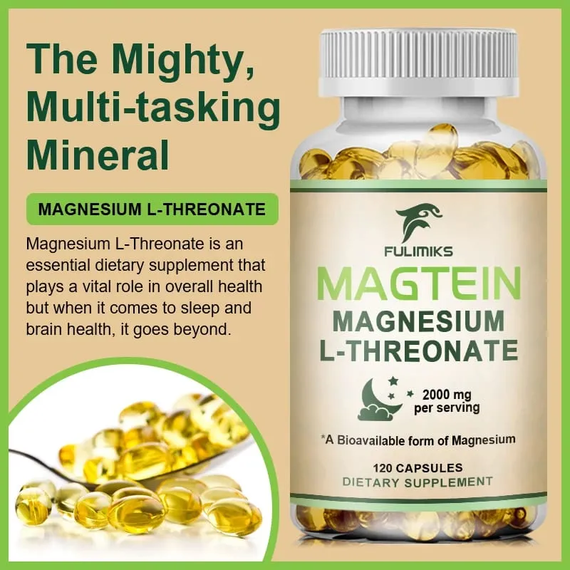 Magtein Magnesium L-Threonate Supplement Clinically Studied to Boost Brain Magnesium Improve Memory Focus & Restful Sleep
