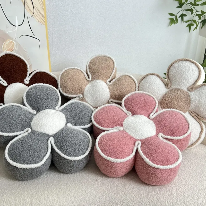 Luxury Sunflower Petal Flower Pillow Sofa Living Room Cushion Bay Window Bed Decor Headrest Backrest Pad PP Cotton Filled Pillow