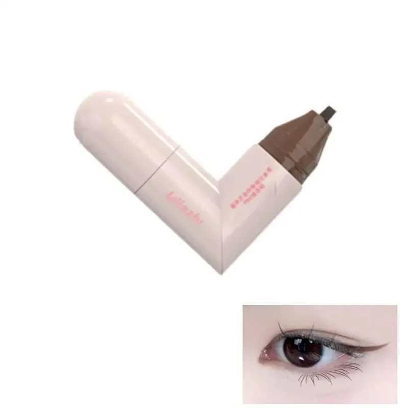 DIY 旋轉眼線筆印章一體式黑棕色雙尖眼線筆翼模板防水防污持久液體筆