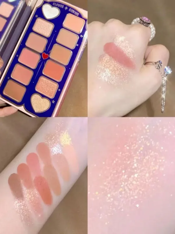Flower Knows Circus Series 12 Coloured Eyeshadow Palette Matte Shimmer Glitter Sequins Pigment Eye Face Makeup Beauty Cosmetics