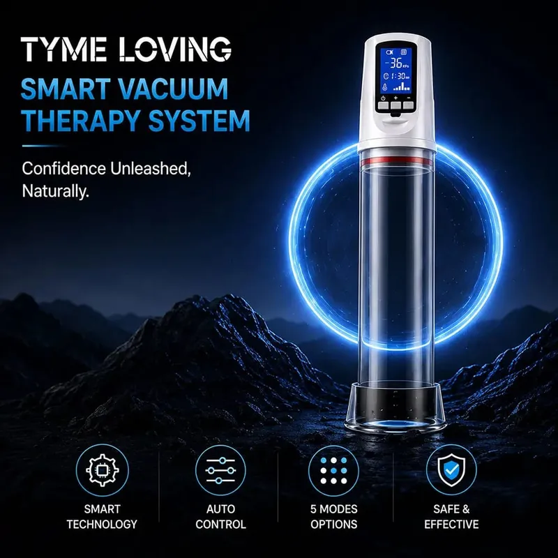 Smart Automatic Penis Pump LCD Display Vacuum Therapy System Male Enlarger Device 5 Pressure Control Silicone Sleeve Kit for Men