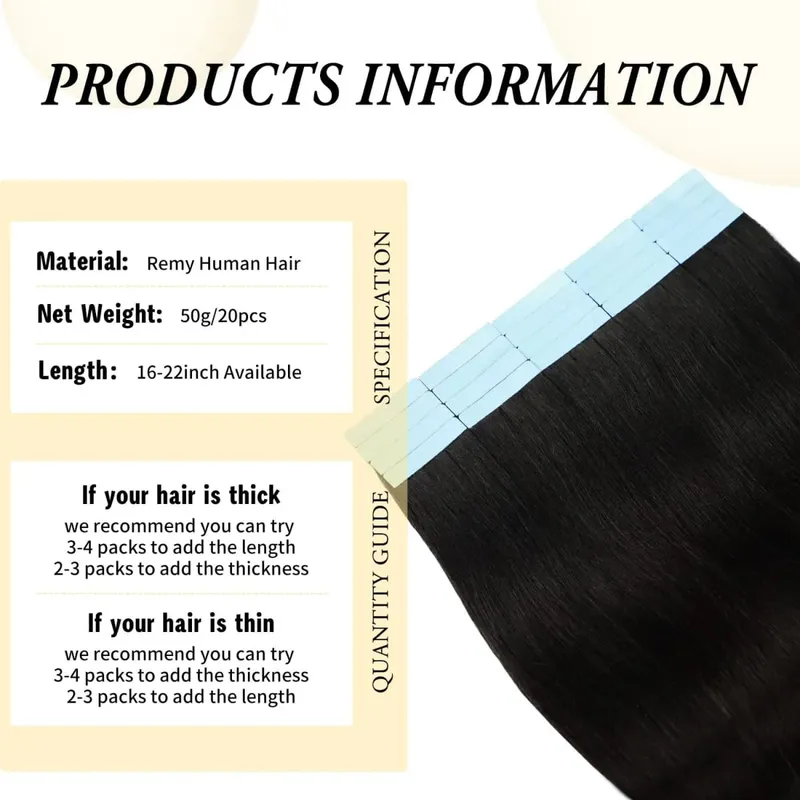 Doreen hair Tape in Hair Extensions 100% Real Human Hair Short 12" 14" 16" Cheap Stock for Sale Natural Color Grey hair In It