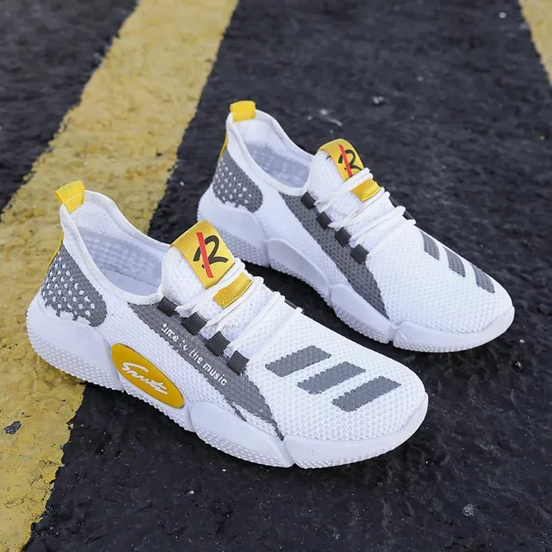 Men's Casual Sneakers Breathable Comfortable Walking Shoe Lace-up and Anti-slip Athletic Jogging Tennis Shoe Large Size 39-44