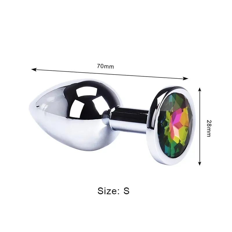 Estimulador de tapón Anal de cristal de acero inoxidable de 3 tamaños, juguete sexual Anal, entrenador Anal, consolador masajeador de próstata, juguete para coquetear para mujeres, hombres y Gay
