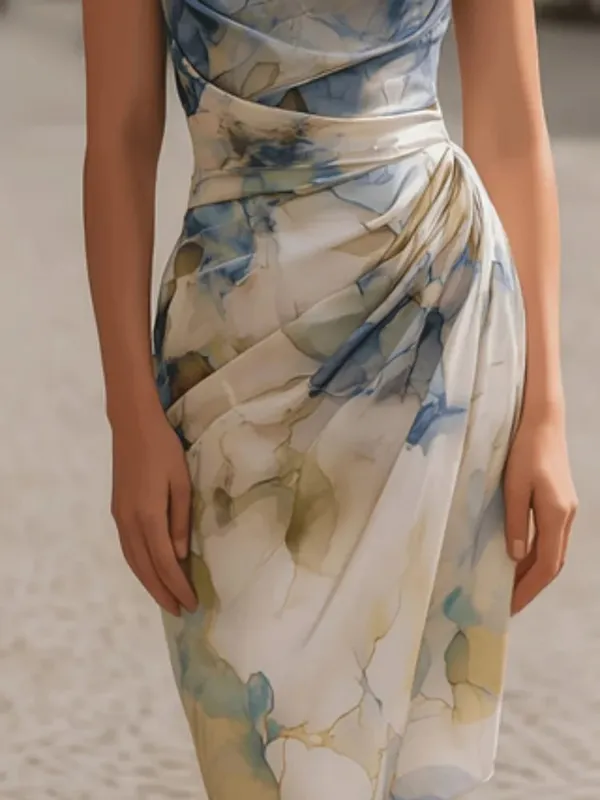 Women's elegant off-the-shoulder and fitted long dress suitable for commuting casual outings weddings and formal banquets.